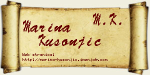 Marina Kusonjić vizit kartica